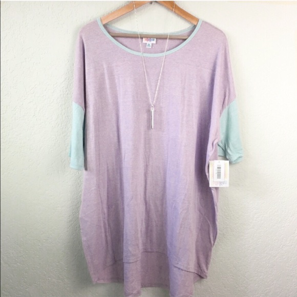 LuLaRoe Tops - LuLaRoe Lavender Aqua Irma Tee